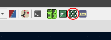 Pcbnew toolbar with the icon